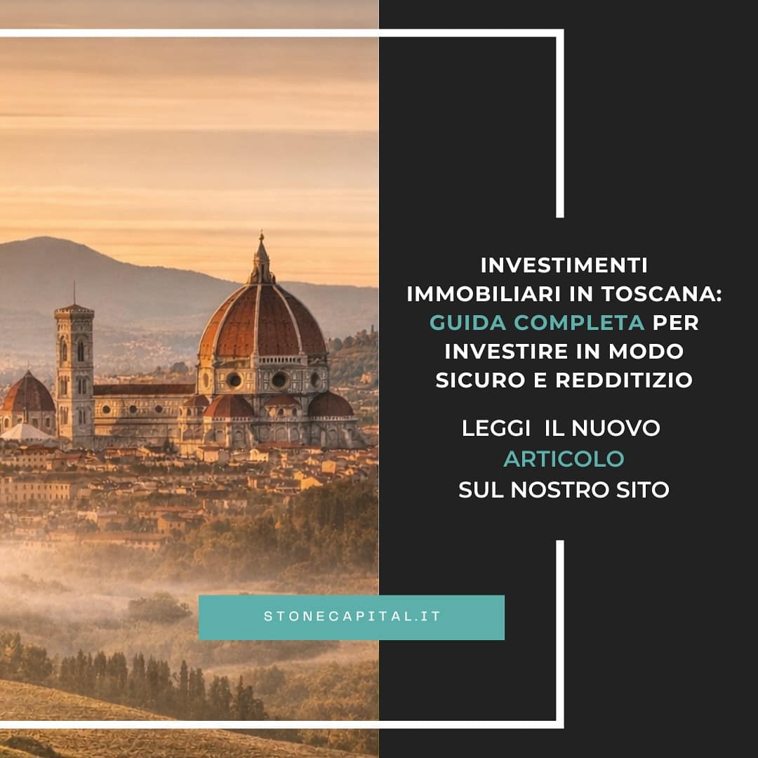 Gli investimenti immobiliari in Toscana rappresentano oggi una delle opportunità più interessanti per chi desidera proteggere il capitale, ottenere rendimenti stabili e investire in un territorio solido, attrattivo e con una forte domanda reale...

⬇️LEGGI L’ARTICOLO⬇️

https://stonecapital.it/investimenti-immobiliari-in-toscana-guida-completa-per-investire-in-modo-sicuro-e-redditizio/

#stonecapital.it
#investimentiimmobiliari
#investimentiimmobiliaritoscana
#Realestatetoscana
#immobiliaretoscana
#investimentoimmobiliaretoscana
#investimentirealestate
#investimentiperprivati