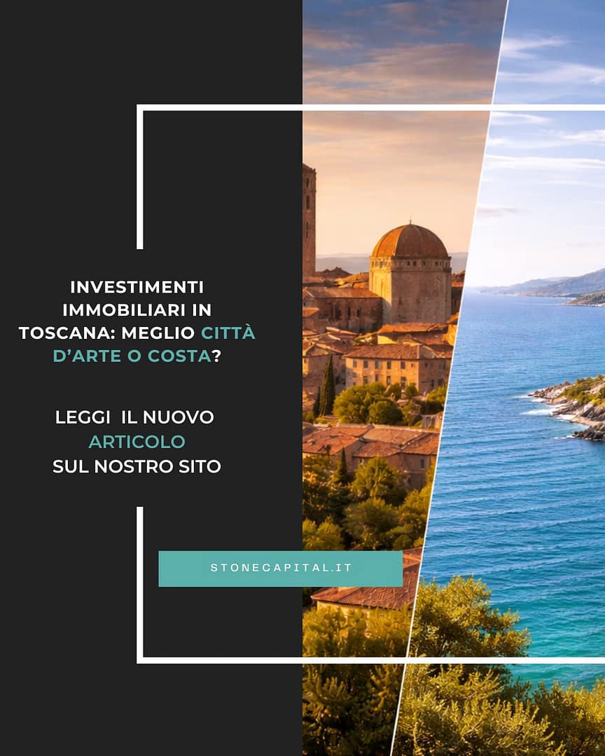 🏠Chi si avvicina agli investimenti immobiliari in Toscana si pone quasi sempre la stessa domanda:

👉 conviene investire in una città d’arte o sulla costa?

La risposta non è unica e dipende da obiettivi, capitale, strategia e orizzonte temporale.
In questo articolo analizziamo pro e contro di entrambe le opzioni, con un approccio concreto e basato sui numeri.

⬇️LEGGI L'ARTICOLO⬇️

https://stonecapital.it/investimenti-immobiliari-in-toscana-meglio-citta-darte-o-costa/

#stonecapital.it
#investimentiimmobiliari
#investimentiimmobiliaritoscana
#Realestatetoscana
#immobiliaretoscana
#investimentoimmobiliaretoscana
#investimentirealestate
#investimentiperprivati